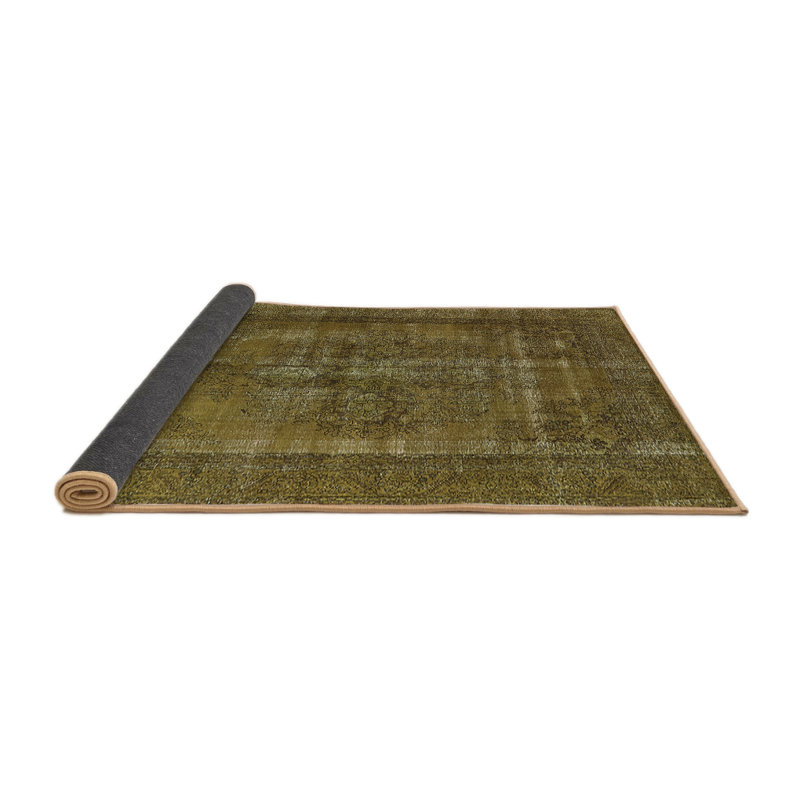 Tapis vert de style oriental, Rond 5 pi