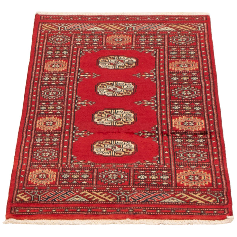 Tapis rouge foncé Maleaha Peshawar Bokhara 2 pi 6 po x 4 pi 5 po
