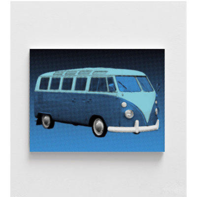 Volkswagen T1 Poster, Classic Cars Volkswagen Decor, Retro T1 Volkswagen Poster, Blue 60S Car Wall Art, Vintage Car Decor