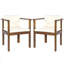 Ensemble de 2 chaises de salle à manger d'extérieur avec accoudoirs courbés en bois d'acacia