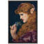 Art pré-raphaélite avec fleurs, photos de portrait classique, impression sur toile encadrée-123462671-123462676