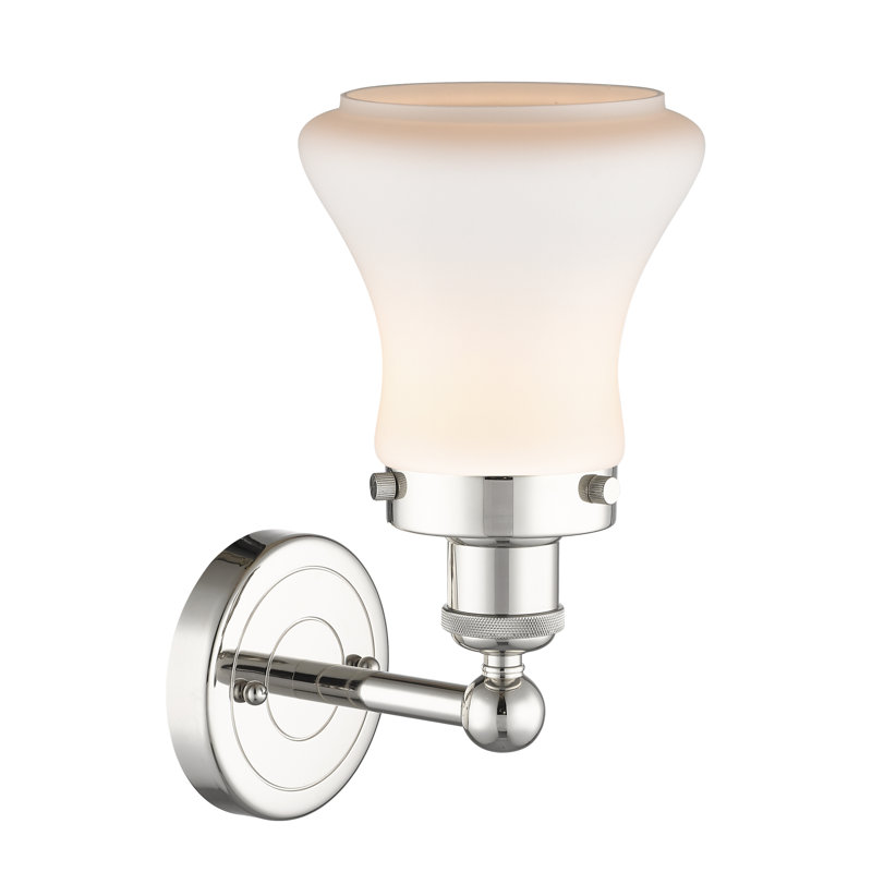 Chickasha Armed Sconce, Matte White, Polished Nickel