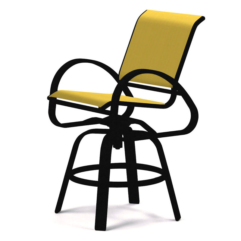Tabouret de bar Holna, Jaune, Noir texturé
