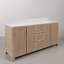 Meuble-lavabo double autoportant Canio de 72 po avec comptoir en marbre reconstitué et lavabo en céramique blanche-596360127
