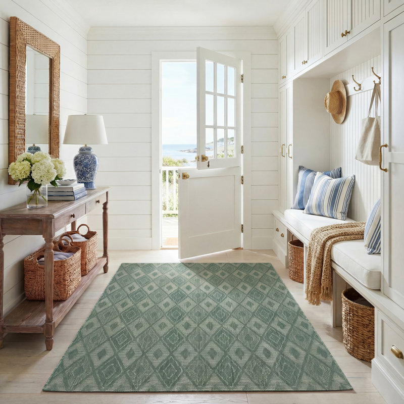 Sherborn Machine Woven Geometric Area Rug, Rectangle 5'3" x 7'7"