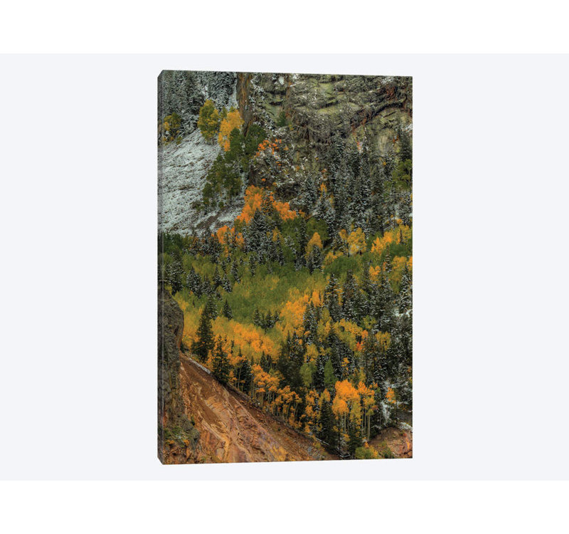 « vertical automne wall » par bill sherrell, reproduction d’impression sur toile tendue, H 24 po x l 16 po x P 1 po, Blanc