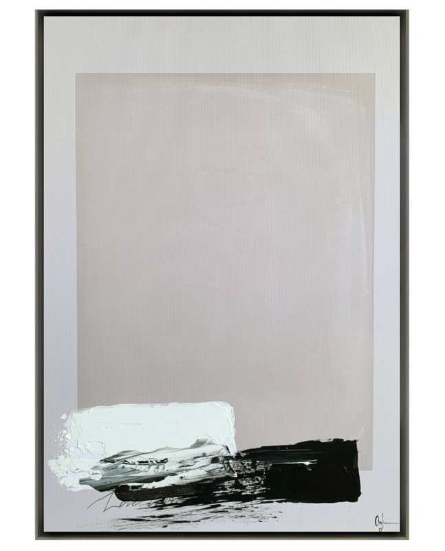 Velora Single Picture Frame Painting on Wood, 150 cm H x 90 cm W, Silver