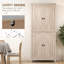 Garde-manger autoportant 72 po - 4 portes, 4 tablettes réglables pour une cuisine spacieuse, rangement naturel,
