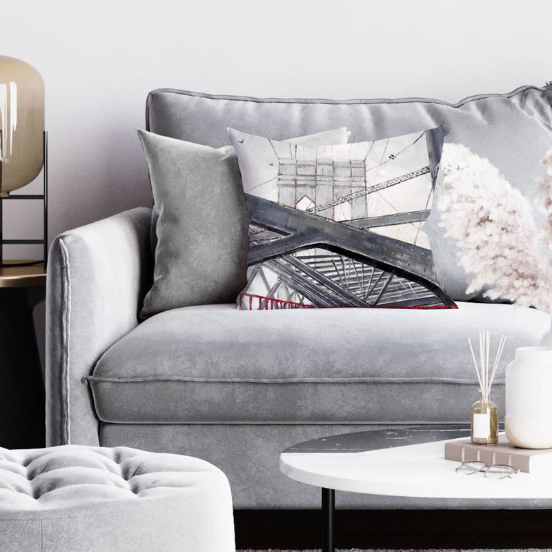 Under the brooklyn bridge - 16"x16" Throw pillow cover - Poly twill - Print on demand, 16" x 16"
