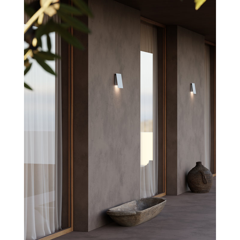Angled Plane 1-Light LED Flush Mount, White