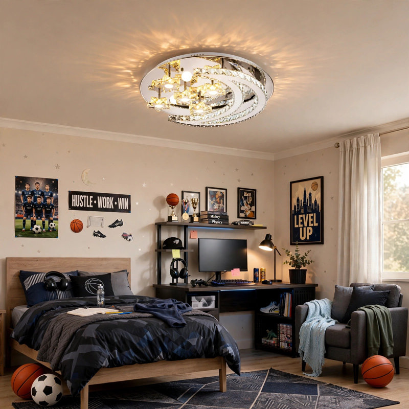 Greenridge Glass and Crystal LED Flush Mount