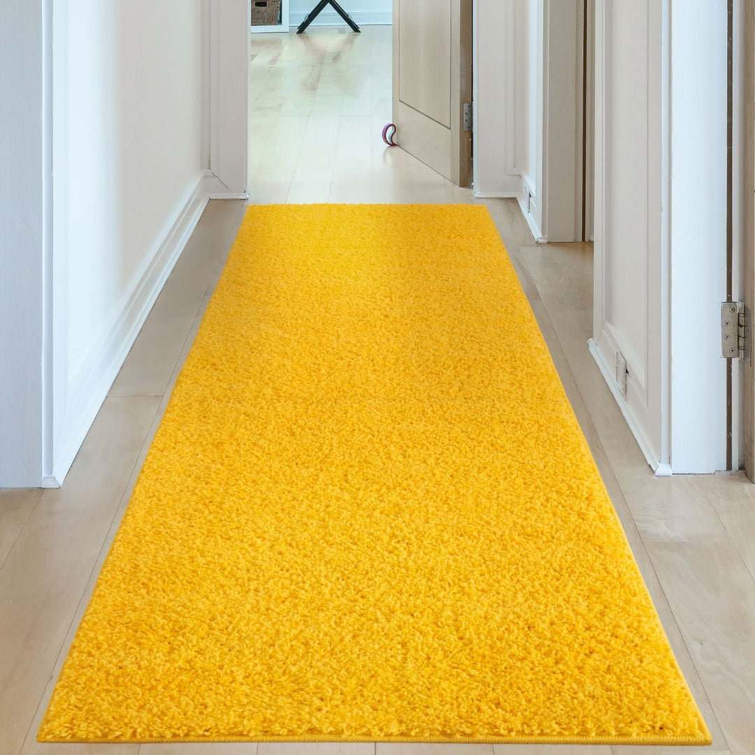 The Rugs Yellow Myshaggy Solid Rug - 80X300 Cm - Image 3