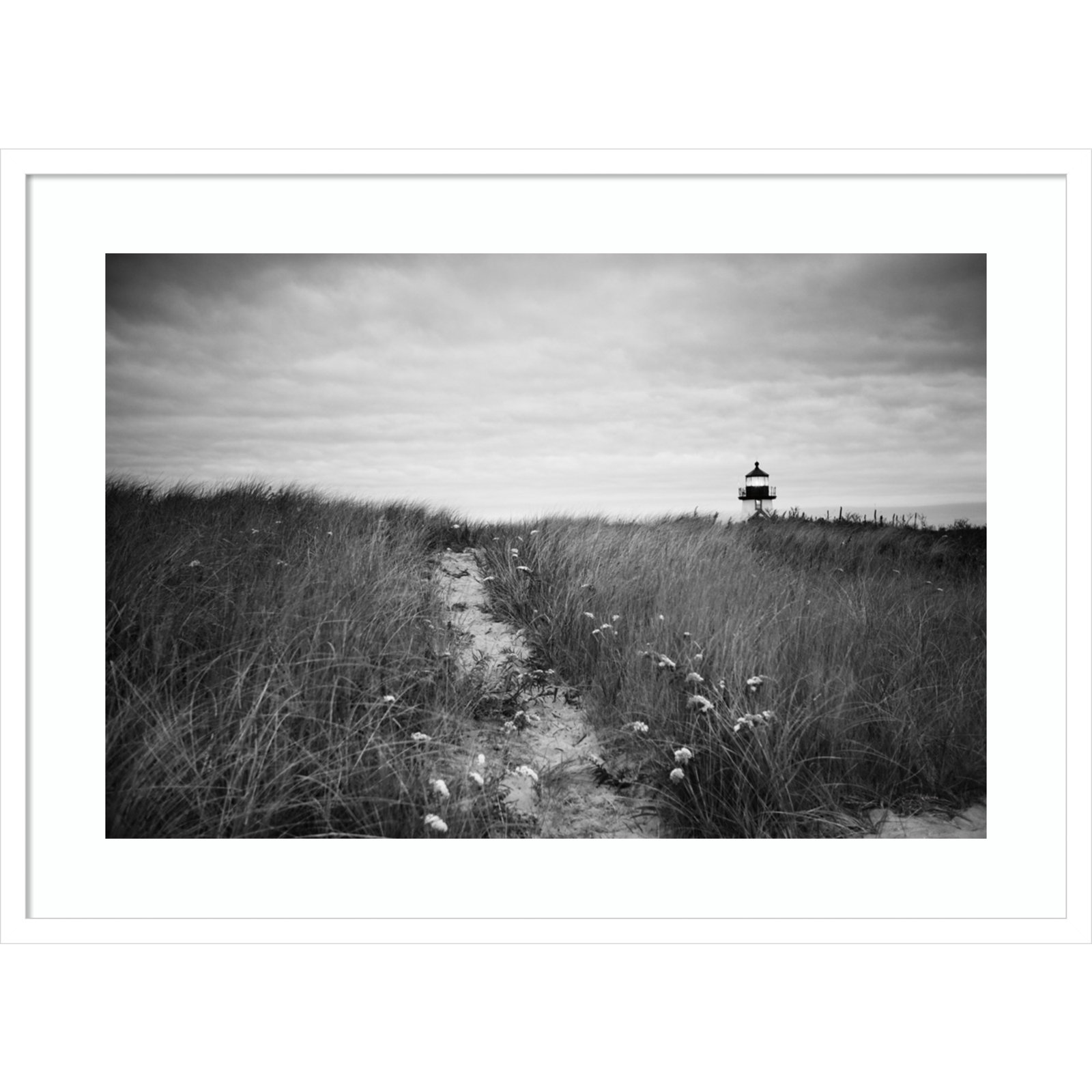 Nantucket Lighthouse by Aledanda, White, 24" H x 33" W