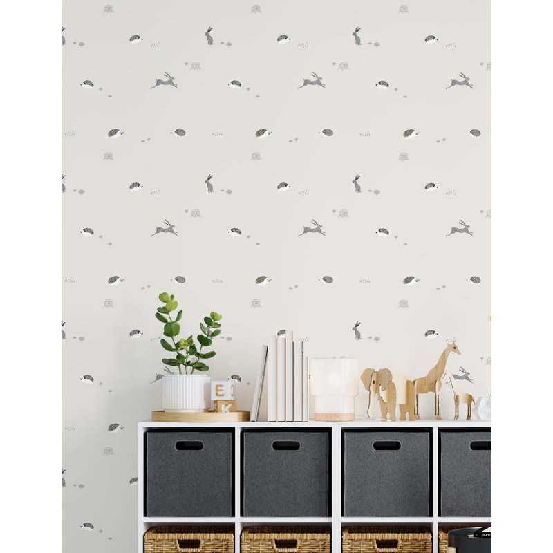 Woodland 33' L x 20.5" W  Wallpaper Roll, Gray