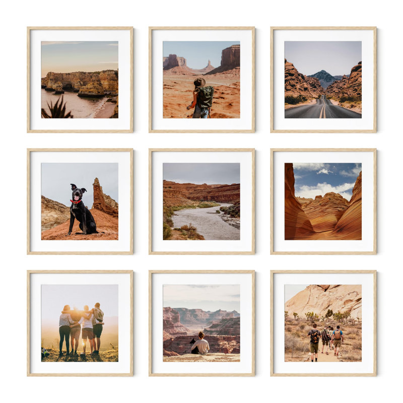 Cadre photo - ensemble de 9, 16 po x 16 po, 20 po x 20 po, Beige