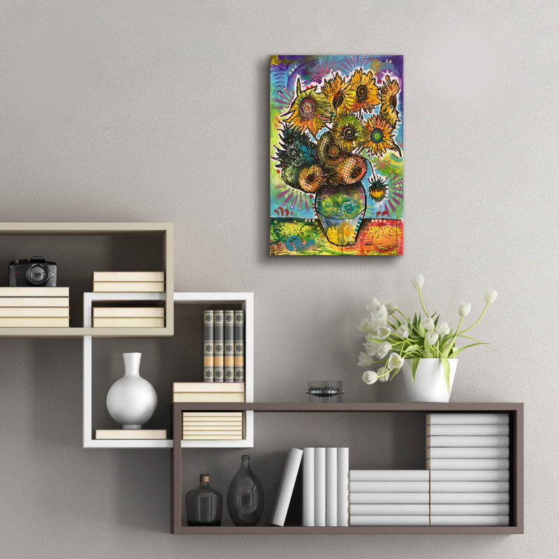 «Gogh Sunflowers» par Dean Russo, H 24 po x l 16 po
