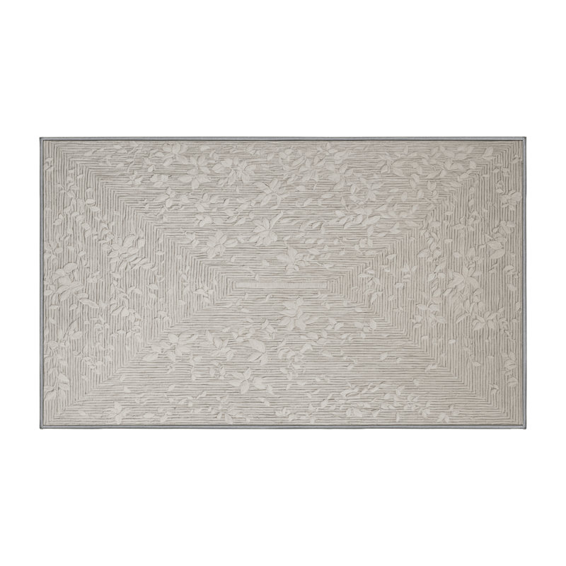 Machine Washable Gray Area Rug, Rectangle 7' x 9'