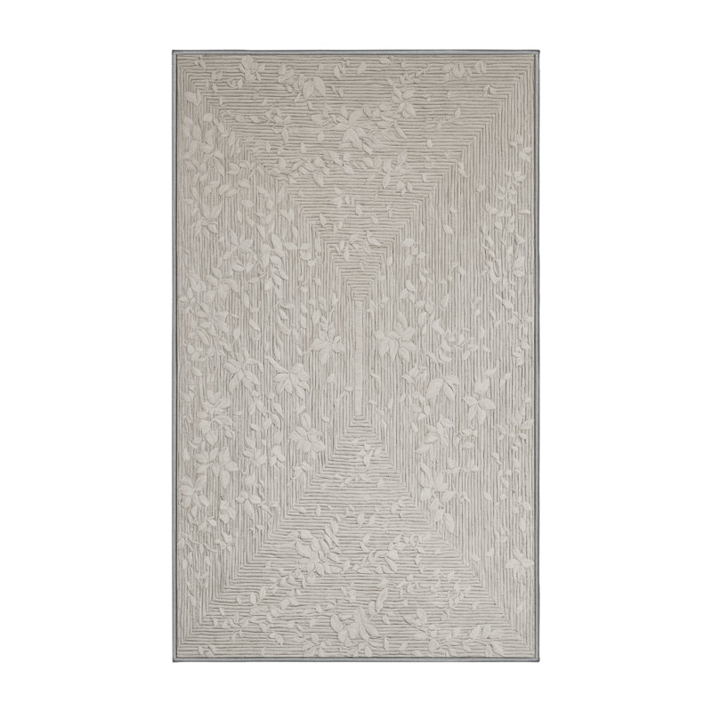 Tapis gris lavable à la machine, Rectangle 7 pi x 9 pi