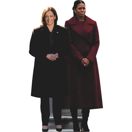 H38222 Kamala Harris Michelle Obama en carton découpé debout
