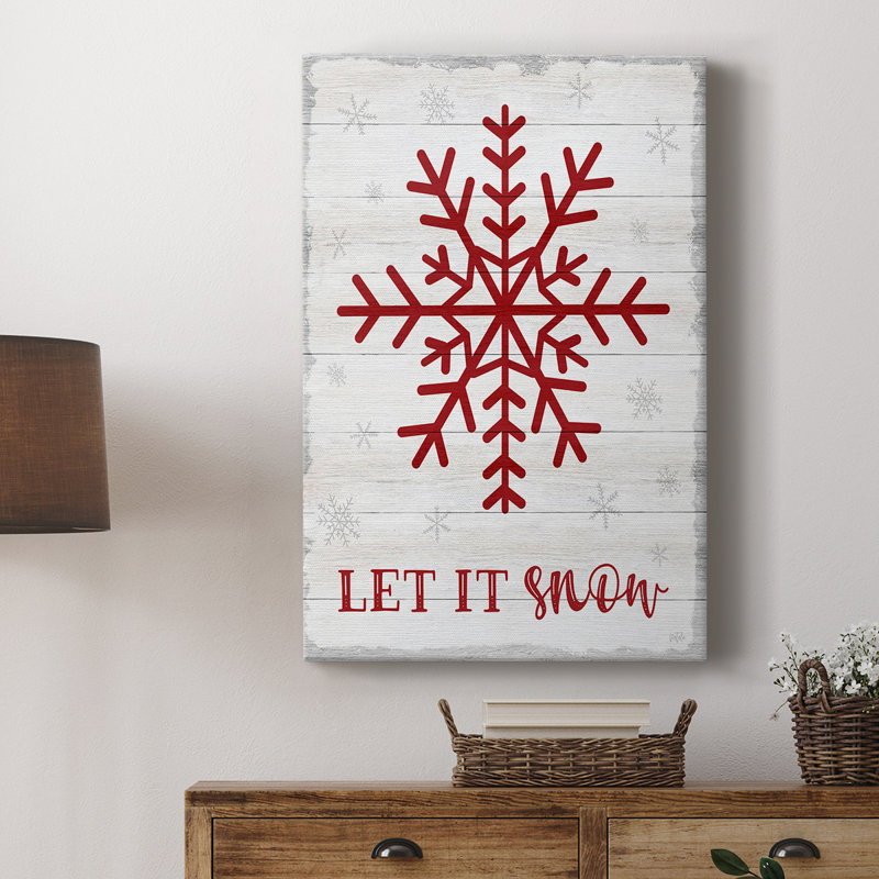 Let It Snow Snowflake - galerie Cavas sur mesure, H 27 po x l 18 po