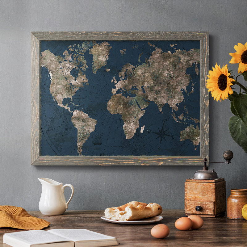 Bleu marine atlas, Gris, H 28 po x l 42 po x P 1,5 po