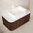 36" Wall-Mounted Bathroom Vanity With Rectangular Ceramic Sink, 3D Striped Drawer Front & Soft-Close Storage – Pre-Assembled-662548148
