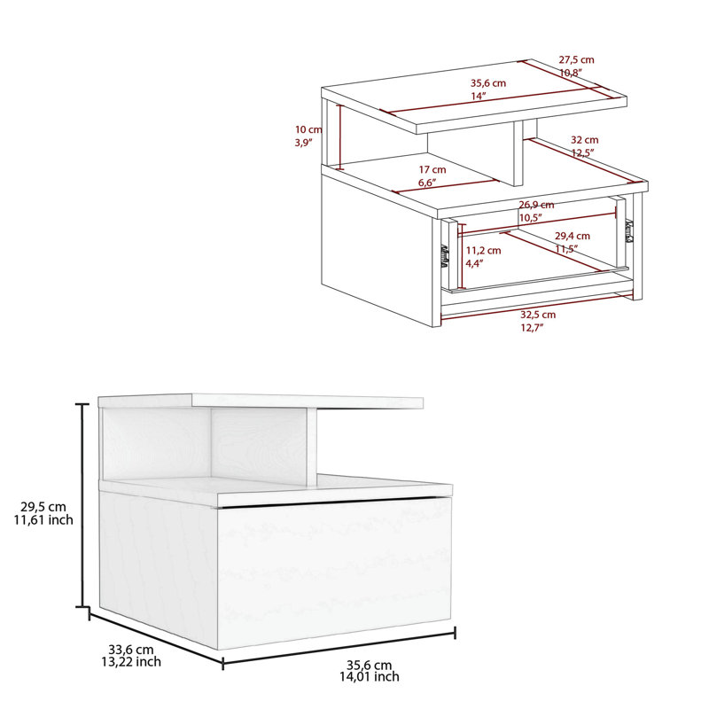 Versatile Wall-Mounted Nightstand with Smart Storage and Stylish Design