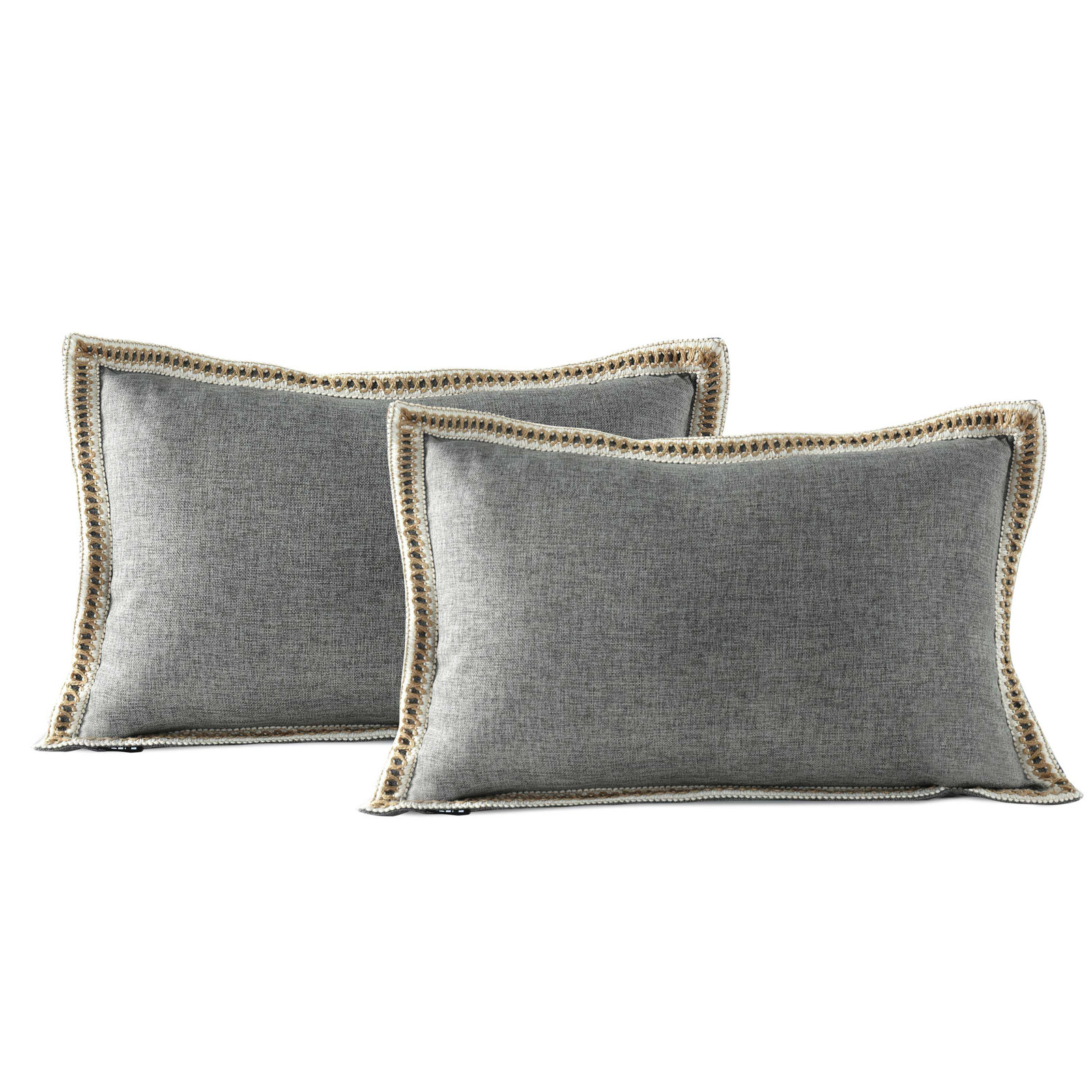 Color Pillow Cover, Gray, Rectangle 16"H x 24"W