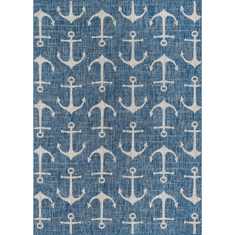 Glidden Geometric Polypropylene Plastic Rug, Rectangle 4' x 6'