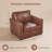 39" Faux Leather Armchair For Living Room, Single Sofa Chair With Deep Seat Cushion, Brown-638967071