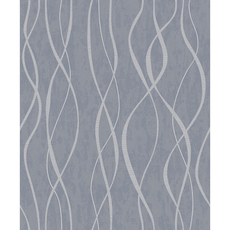 Special FX 2 Glitter Ribbons Design Wallpaper Roll, Blue/Silver/Gray