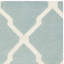 Tapis bleu clair / ivoire en laine et coton tissé à la main Dhurrie-10991682