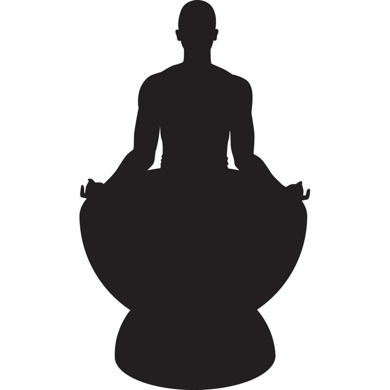Adhésif décoratif yoga, Noir, H 60 po x l 35,5 po