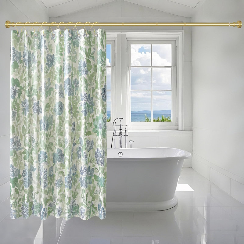 Gold Adjustable Stainless Steel Tension Shower Curtain Rod