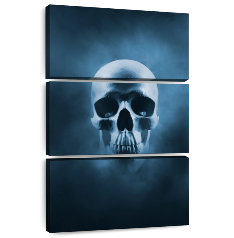 Hitzel Blue Skull, 38" H x 24" W