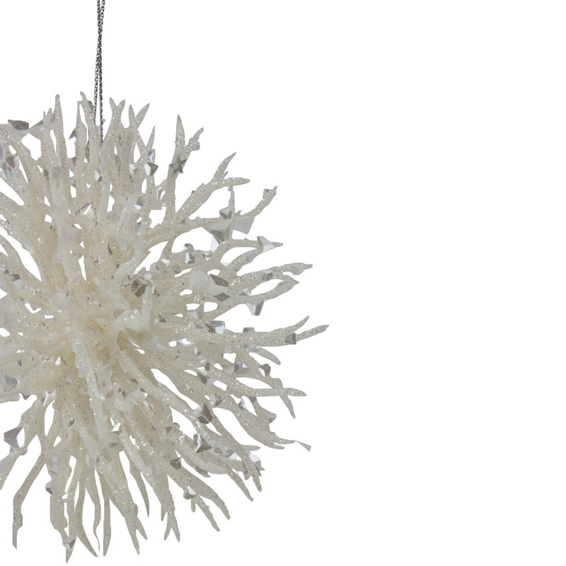 Ornement de Noël 4,5 po blanc scintillant
