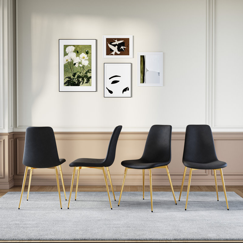 Dining Chairs Set Of 4, 17.72"Mid Century Modern Velvet Dining Room Chairs With Stainless Steel Legs,Elegant Kitchen Chairs
