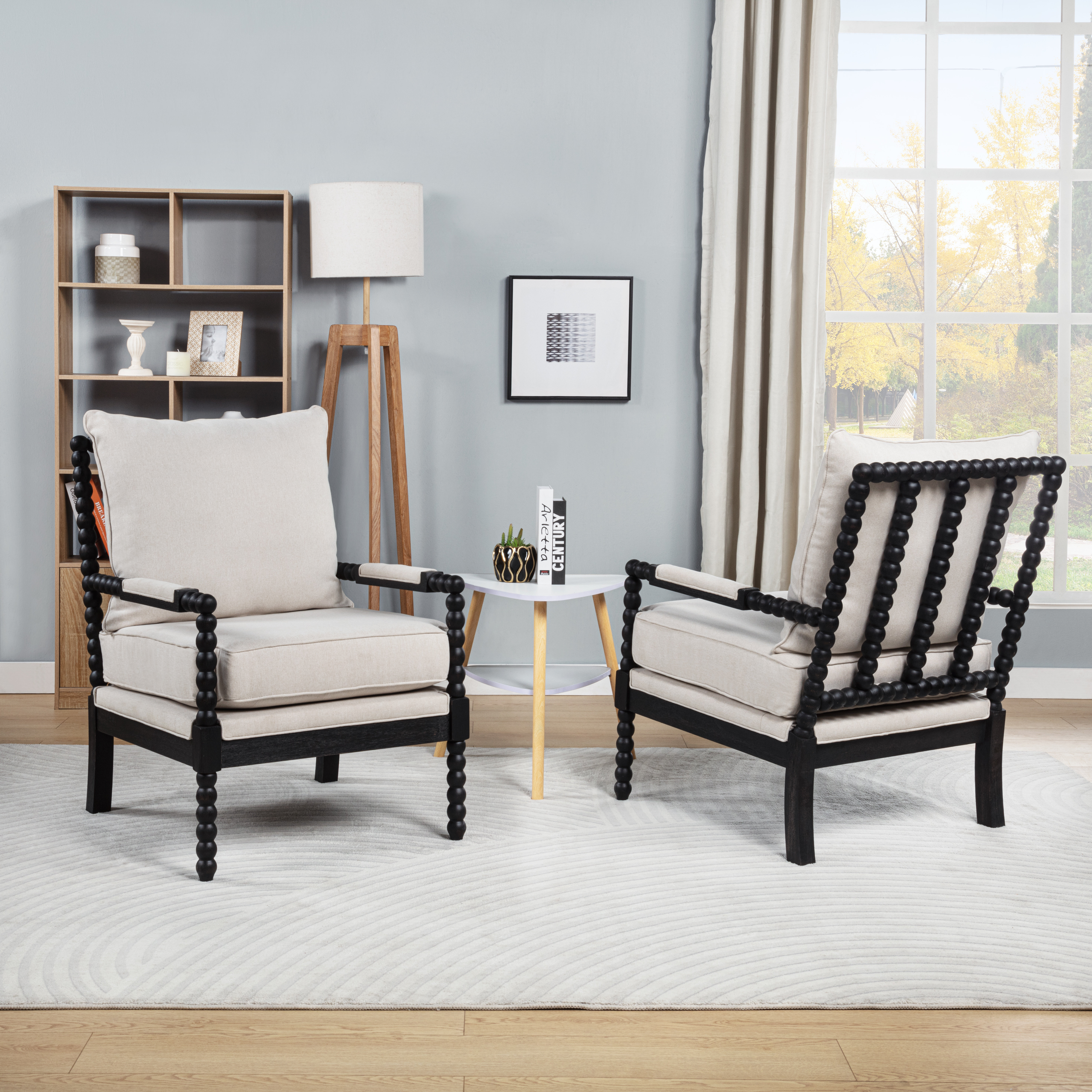 Dakota Fields Accent Chair With Turned Wood And Solid Frame