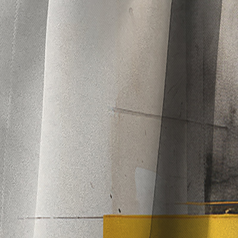 Grey Yellow Minimalism Purity Of Form I - Minimalism Abstract Blackout Curtain - 1 Panels, 52" W x 90" L