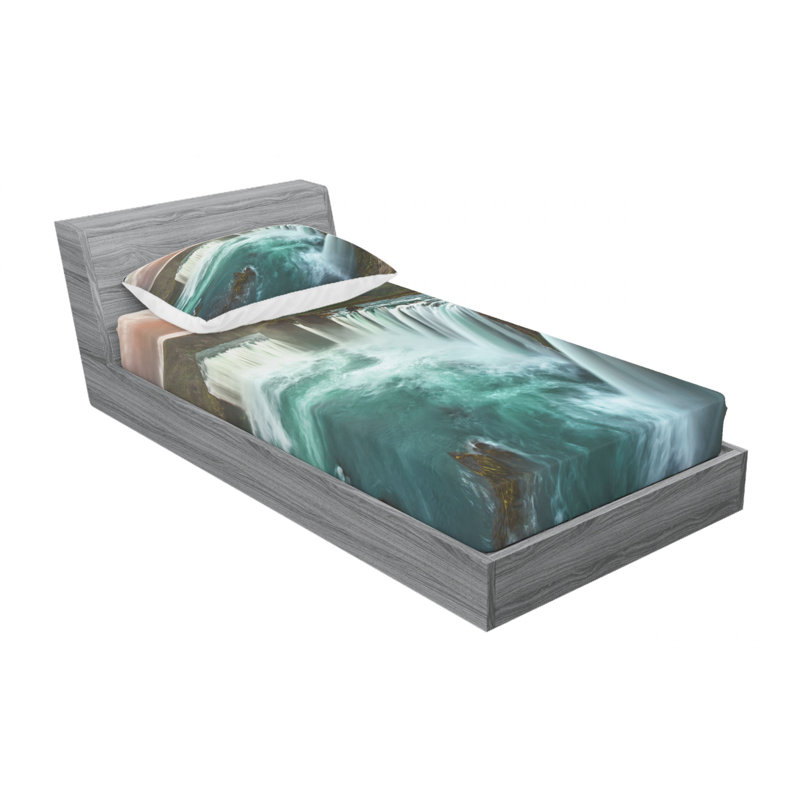 Waterfall Microfiber Sheet Set, Twin XL Sheet Set + Fitted Sheet + 1 Pillowcase