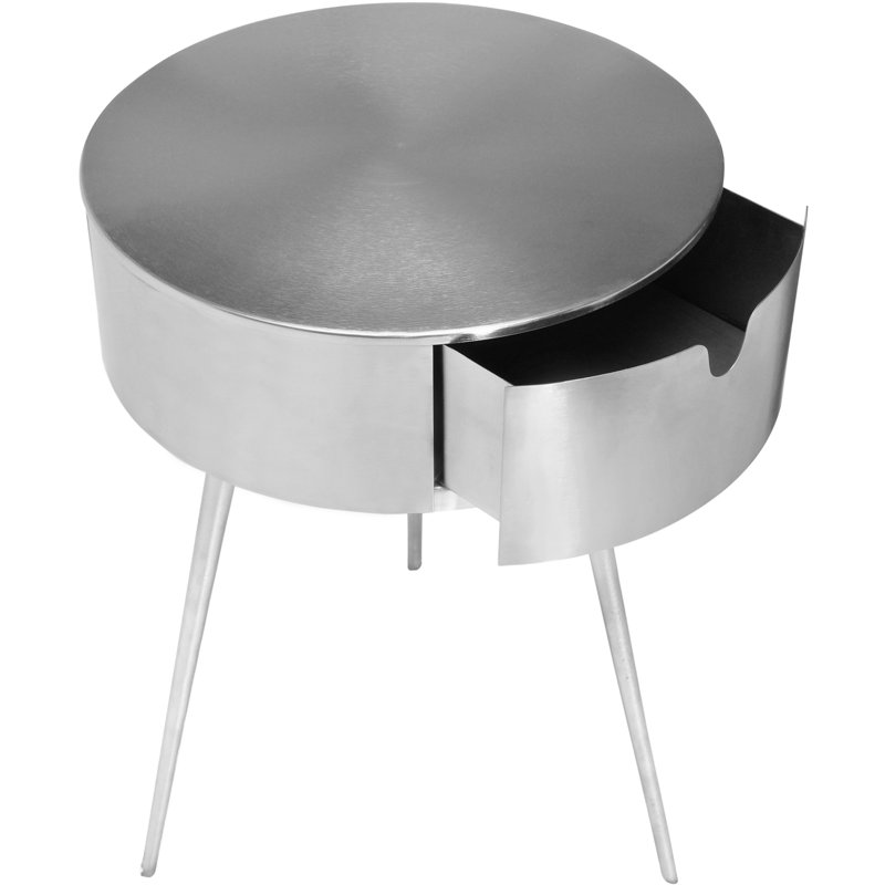 Table de chevet 1 tiroir Bali, Argent