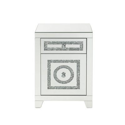 Table d'appoint en miroir et faux Dimaonds