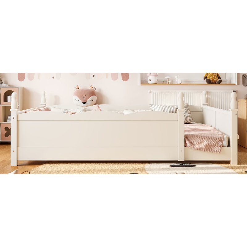Grands lits sécuritaires avec rangement, panneau de fibres à densité moyenne en bois de style Montessori pour enfants
