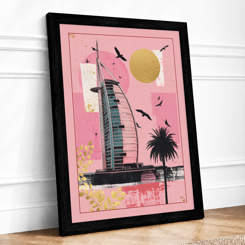 Urban Waterfront Dream Modern - Framed Print, A2 - 59.4 x 42.0 cm, Black