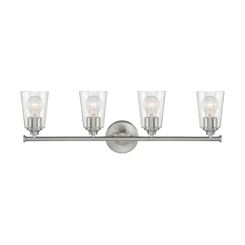 Éclairage pour meuble-lavabo à 4 lumières à intensité variable Weccacoe, Nickel brossé