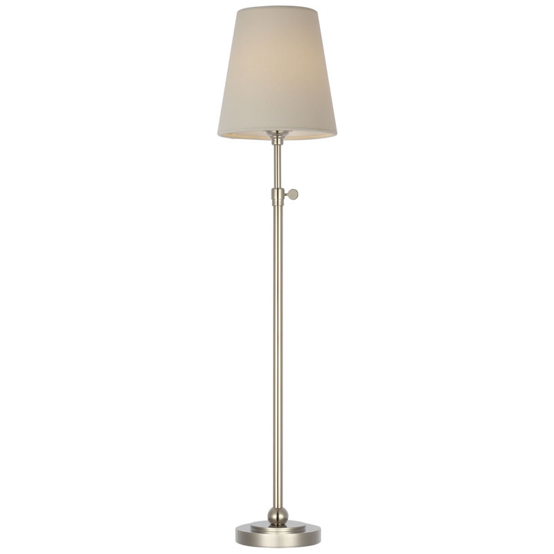 Thomas O'Brien Bryant 27" Adjustable Cordless Table Lamp with Linen Shade, Silver