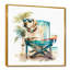 «Dog on Chair at the Beach II», reproduction sur toile-86808422-110954826
