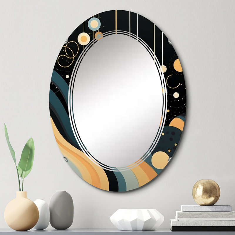 Brogue - Miroir mural moderne ovale, 30 po x 20 po