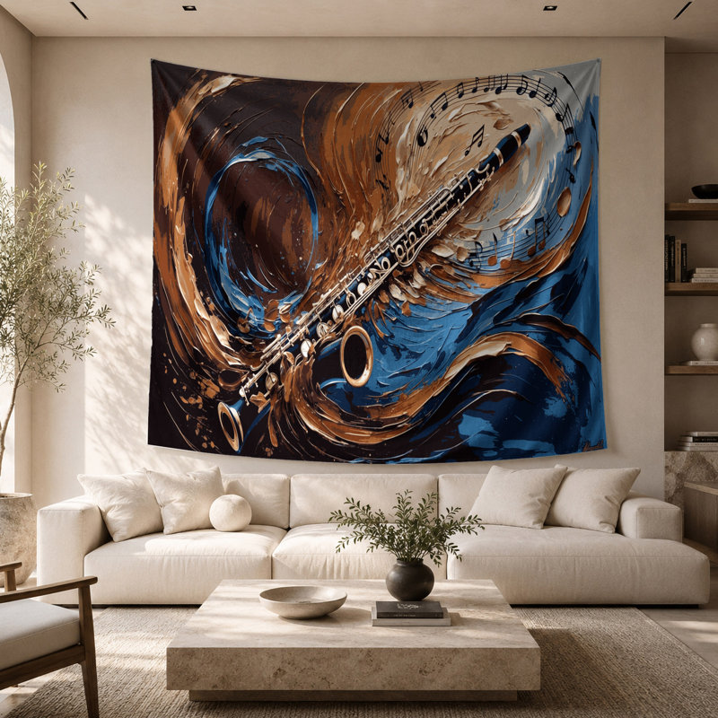 Tapisserie murale «Music Clarinette», 68 po x 80 po