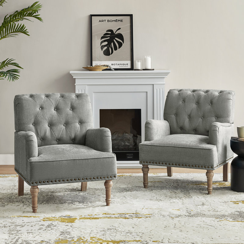Fauteuil Wilkey, Polyester gris foncé